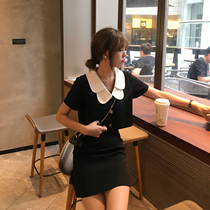 DALU Hepburn style petal collar short top skirt age reduction set fashion two-piece female foreign style summer