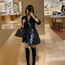 DALU silk scarf suit jacket female design sense minority Korean small suit 2019 Net red wild ankle-length pants suit