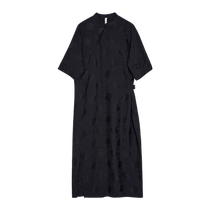 EIN new Chinese style oriental flower shadow improved cheongsam style little black skirt dark pattern jacquard dress 24 spring and summer new style