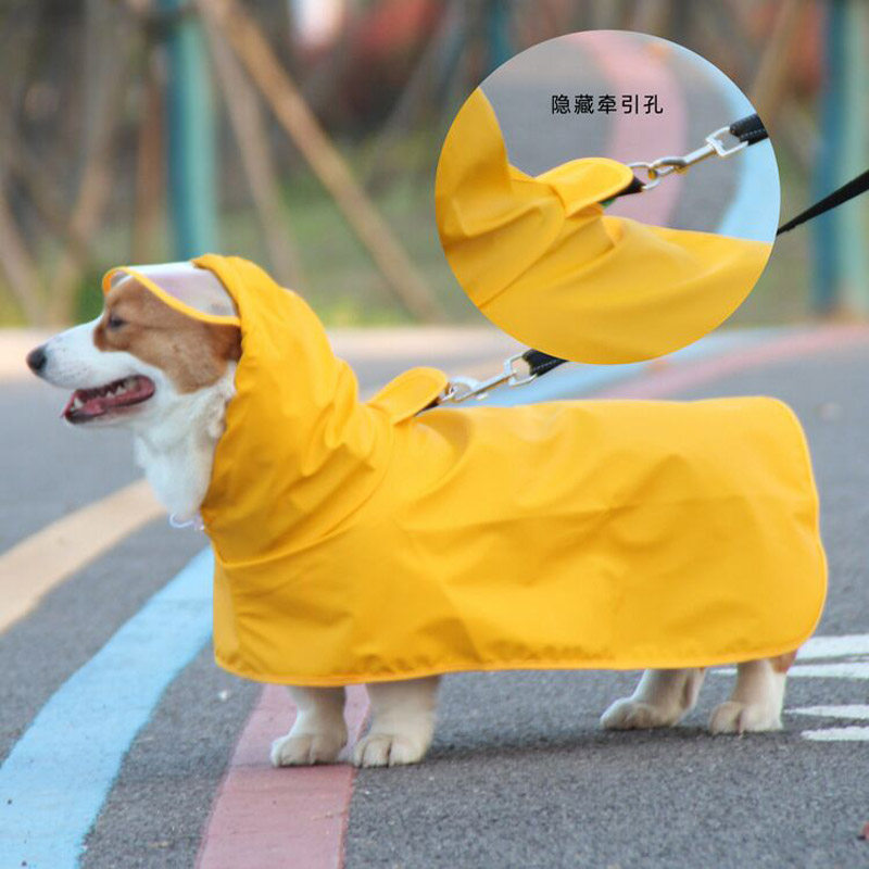 Puppy dog ​​raincoat four-legged waterproof all-inclusive teddy poncho pet rainy clothes small and medium-sized dog Bichon Pomeranian
