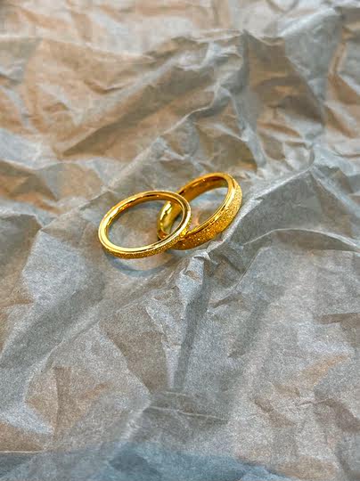 2025 new frosted couple rings for men and women niche design vegetarian ring index finger ring cold style ring ins trend