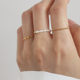 2025 new trendy pearl ring for women niche design round bead chain fashionable personality high-end index finger ring