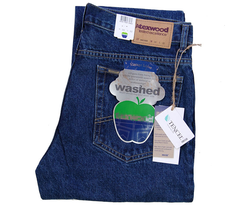 Mùa xuân đích thực Apple nam jeans nam phần mỏng lỏng thẳng eo cao sâu cotton trung niên cha quần