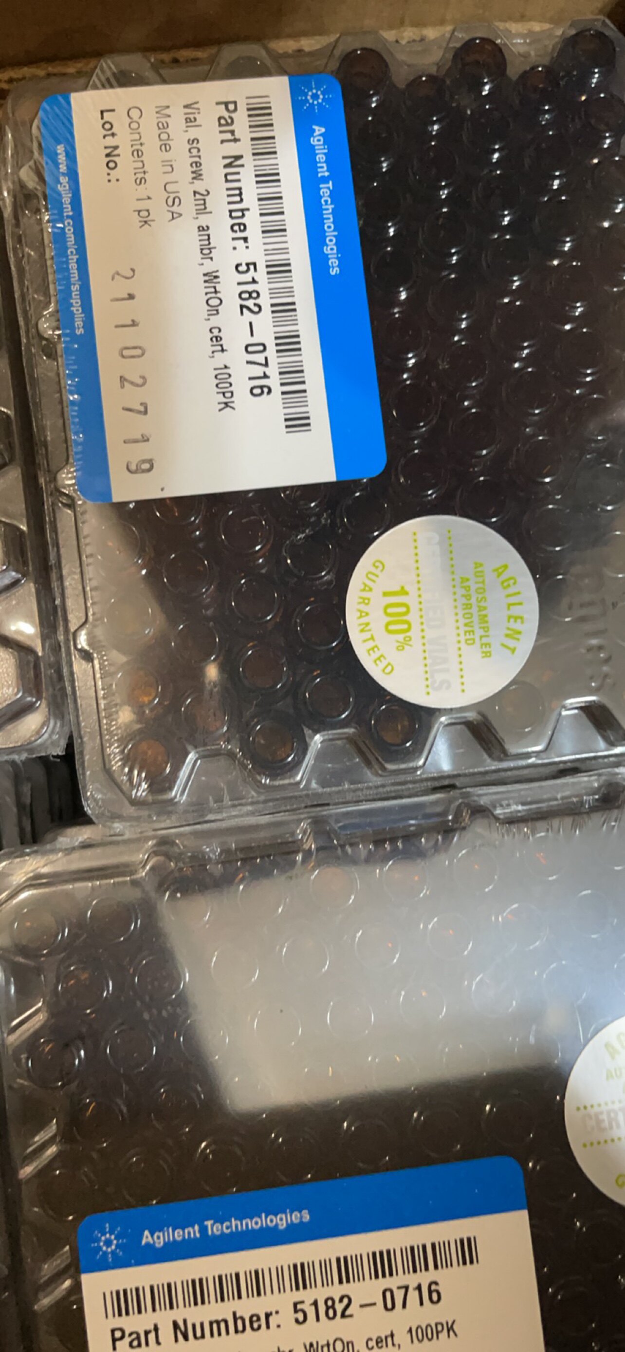 Agilent Anteren bottle of bottle 5182-0716 in sample bottle 5182-0716 5190-7041 original dress