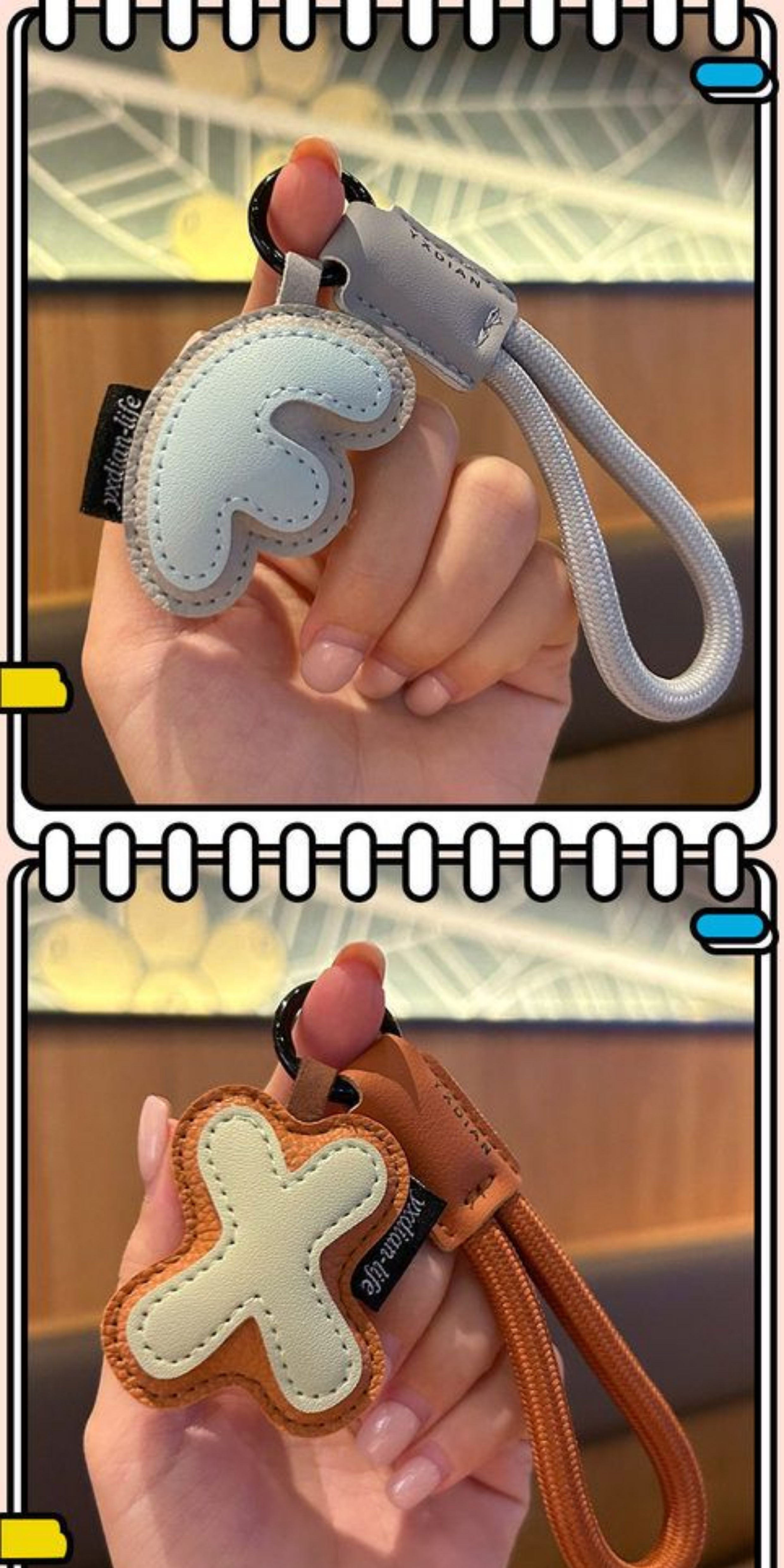 Letter Key Chain Cute Creative Bag Leather Pendant Couple Schoolbag Car Key Chain Lanyard Small Ornament_voghion.com