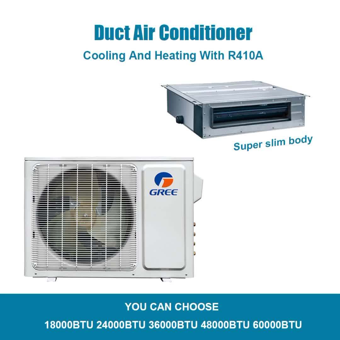 Gree Duct Air Conditioner Concealed Slim Cooling Heating Indoor Unit for  Hotel Household Commercial FCU Unit