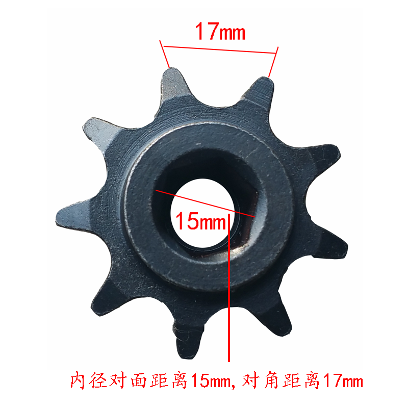 Special transmission wheel chain machine small sprockets for six-prismatic gear roller shutter door motor in electric coil curtain door machine