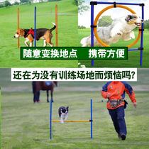 Convenient training dog products Agility equipment Dog outdoor training equipment Three-piece set of single-pole high jump jumping circle around the pile
