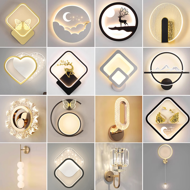 Wall Lamp Bedroom Bedside Lamp Wall Lamp Modern Simple Creative Warm Staircase Wall Lamp Nordic Children's Room Internet Celebrity Wall Lamp