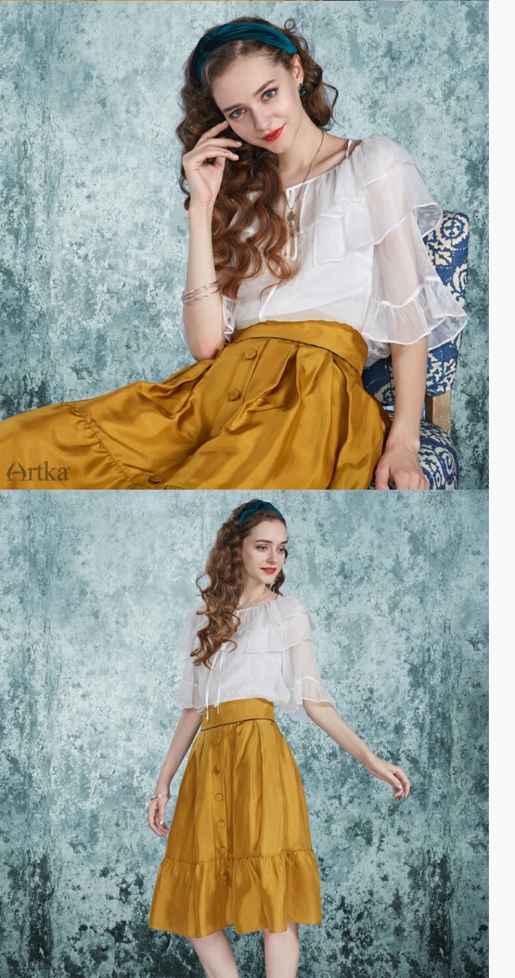 [thẳng xuống] Aka 2019 hè nữ mới tay áo lá lụa lụa áo sơ mi trắng nữ - Áo sơ mi áo sơ mi form rộng tay lỡ