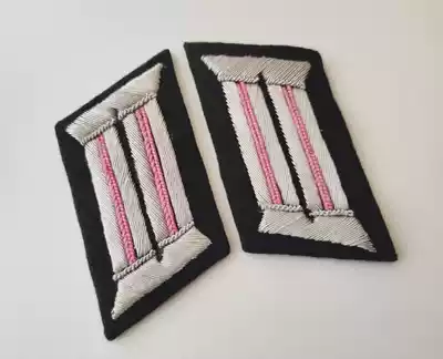 Original style Deutsche Armored Force Indian Silk Embroidered Collar Tank Soldier Wire Weaving Officer Collar