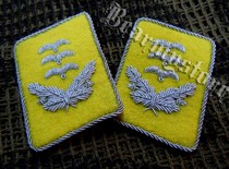 Original style German Wehrmacht Air Force captain wire embroidered collar badge pilot Indian silk collar badge