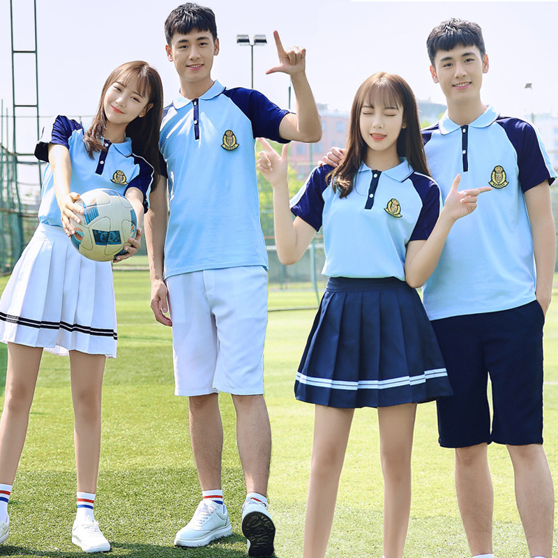 School uniform suit Middle school class suit Summer short sleeve College style Junior high school high school Games opening ceremony clothing