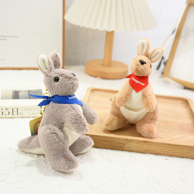 Cute Kangaroo Plush Doll Bag Pendant Keychain Creative Girly Birthday Gift for Best Friend Male Gift