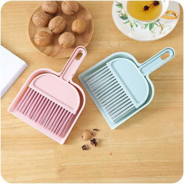 Mini desktop minesweepers with dustpan suit for home small broom sweeping bed children small broom dustpan combined garbage shovel