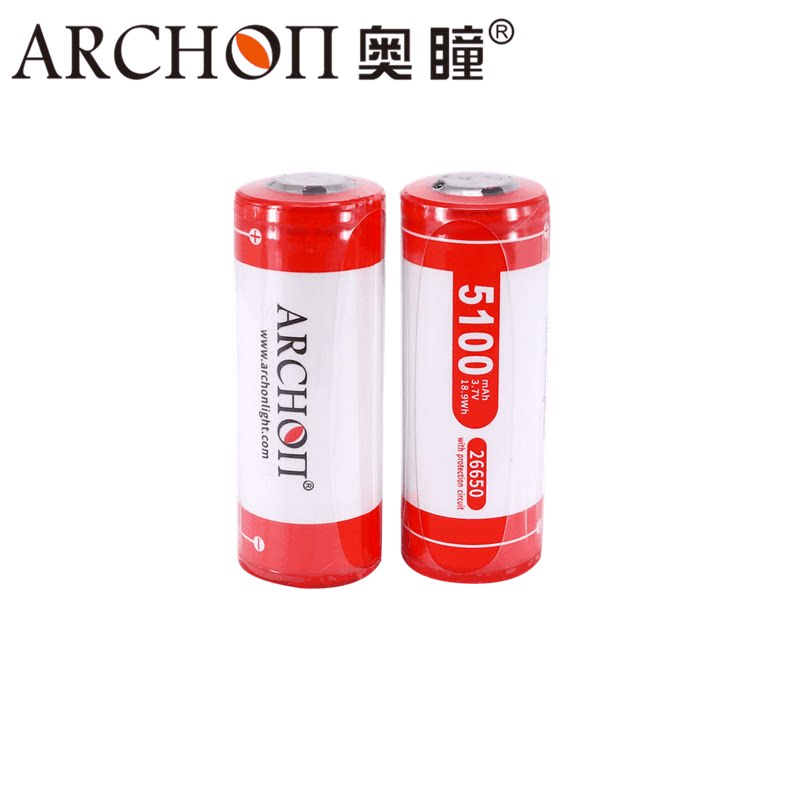 ARCHON Opupil D33 D22 DIVING FLASHLIGHT BATTERY ORIGINAL 26650 LITHIUM BATTERY