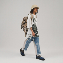 POH character film bassist printing national tide on clothes loose shoulder short sleeve T-shirt men and women trend brand