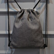 Cute student corset pocket drawstring bag for men and women cotton linen bag pocket bag bag bag backpack shoulders