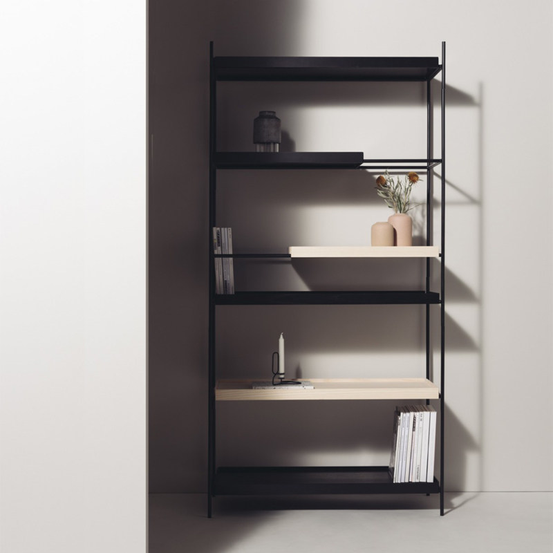 Industrial style wrought iron solid wood bookshelf bookcase Nordic living room rack floor multi-layer display rack can be customized