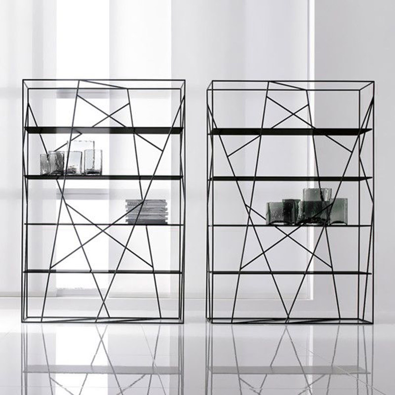 Creative Nordic Iron Art Shelf Solid Wood American Shelf Floor Multilayer Shelf Living Room Minimalist Modern Industrial Wind