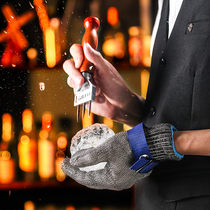 Bartenders special anti-cut and anti-freeze chisel ice ball chipping ice cube sawing ice cube ice chisel wire ice chipping gloves