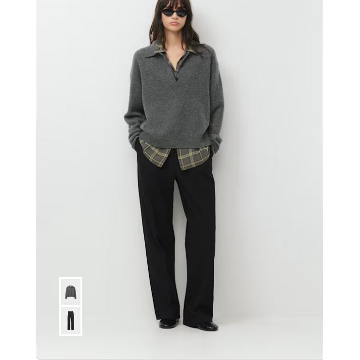 Direct Mail from Canada Aritzia Women's Museo Full Cashmere 3-Button Polo Collar Sweater 133472