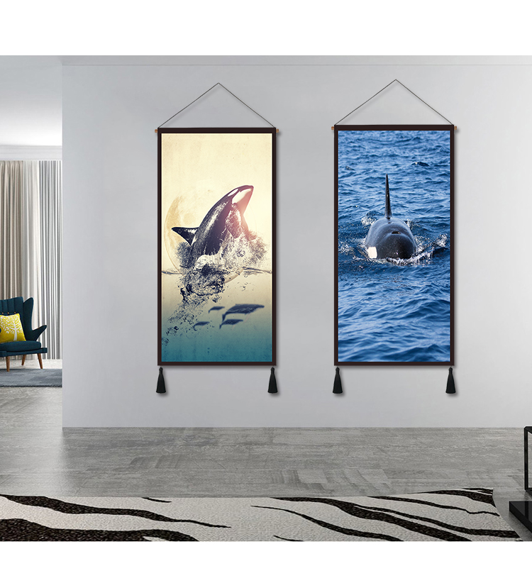 Lối vào cá heo phòng ngủ đầu giường trang trí tấm thảm hiện đại tối giản duy nhất dải nhà hàng nền tường sơn phòng khách tấm thảm thảm treo tường phòng ngủ