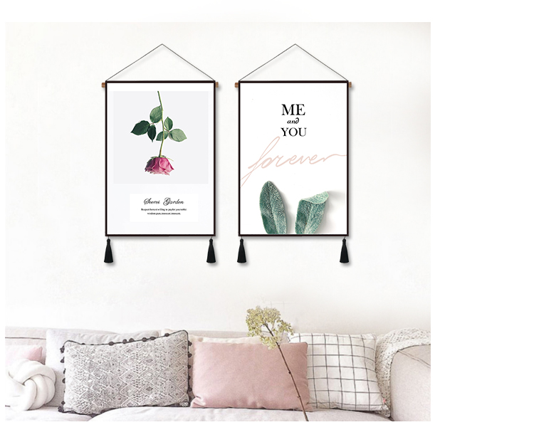 Phòng khách đẹp Bắc Âu sơn trang trí tường sofa tấm thảm hiện đại tối giản sáng tạo nhà hàng phòng ngủ hoa treo vải thảm treo tường giá rẻ