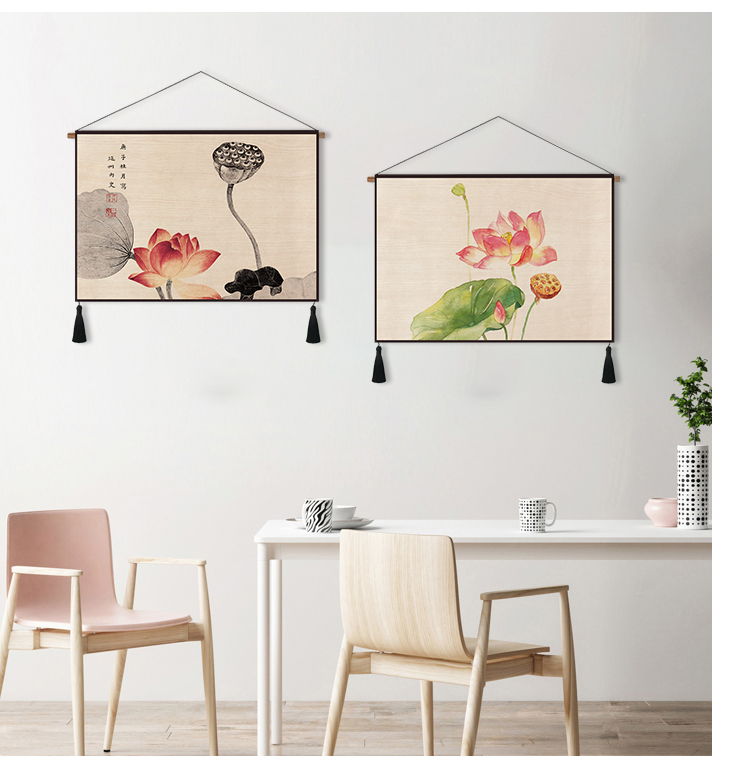 Trung Quốc vải cotton và tấm thảm vải sơn mực Zen sen phòng khách tấm thảm hành lang hiên bức tranh tường điện mét tắc sơn thảm trang trí phòng khách