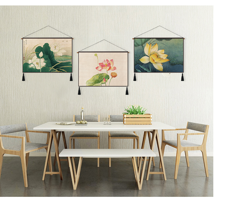 Trung Quốc vải cotton và tấm thảm vải sơn mực Zen sen phòng khách tấm thảm hành lang hiên bức tranh tường điện mét tắc sơn thảm trang trí phòng khách