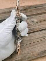 Three-stranded ghost-faced pestle three-stranded ghost-faced pestle 16CM bronze precision-made ghost-faced pestle Acharya pear special pestle