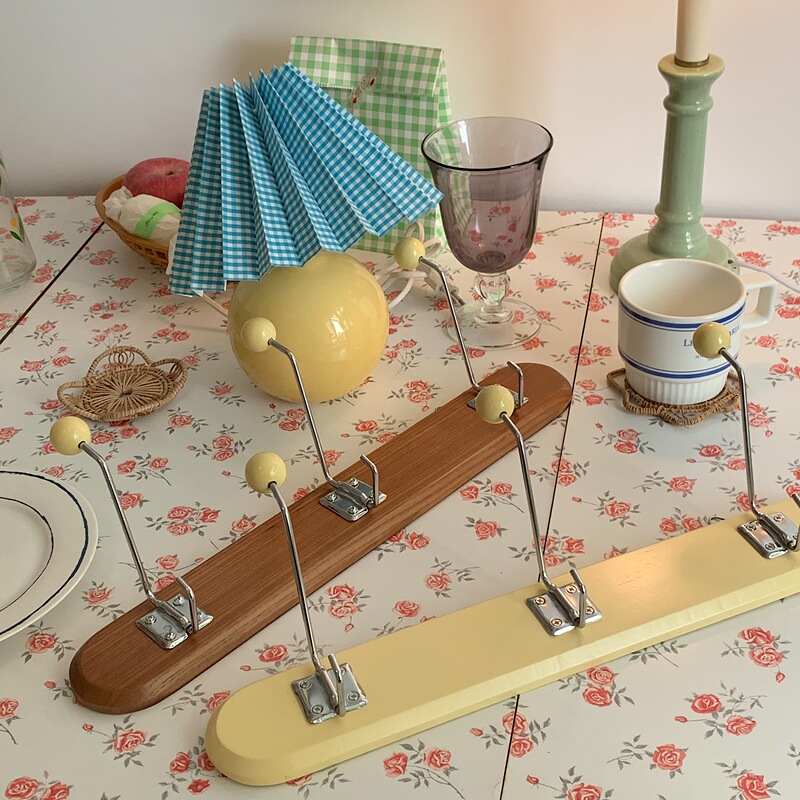 Eat Breakfast and Dinner Every Day ins Wall-Mounted Coat and Hat Hooks for Decoration in Guesthouses, Cafes, Clothing Stores, Vintage Solid Wood Hangers
