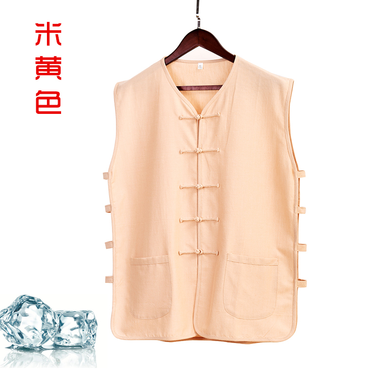 Mỏng ngựa kiểu nam Tang kiểu áo giáp vest Han quần áo tấm khóa có thể-vai tay người đàn ông áo cũ retro phong cách mở Trung Quốc