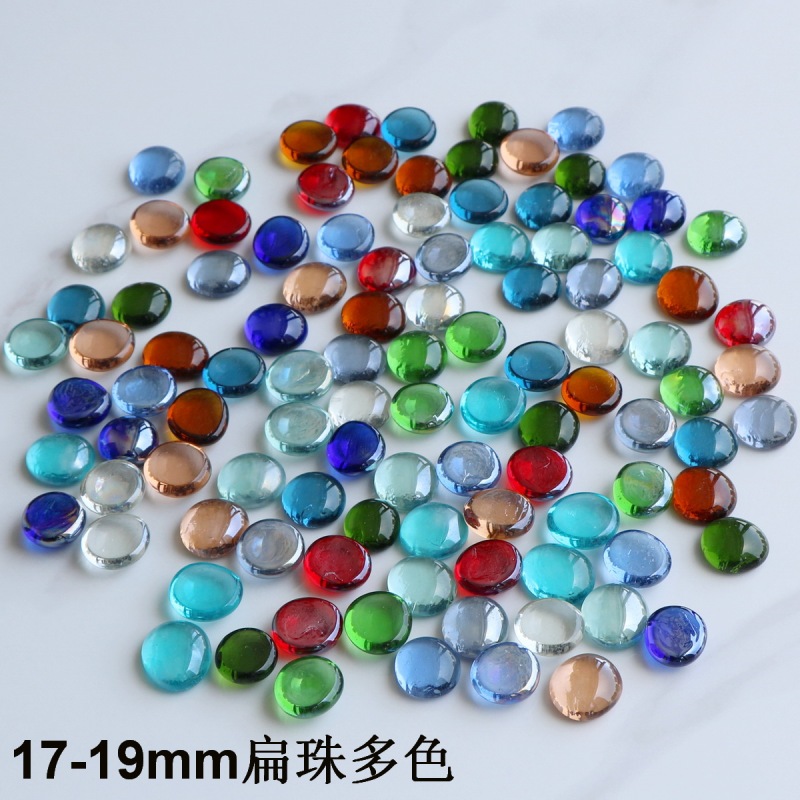 DIY Glass Flat Beads Teaching Aids, Go Pieces, Craft Accessories, Vase and Fish Tank Decorations, Multi-Color Mixed Pack, 100 Pieces