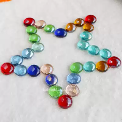 DIY with glass flat beads glass ball chess piece craft gift decoration accessories vase fish tank decoration multi-color mixed 100 grain