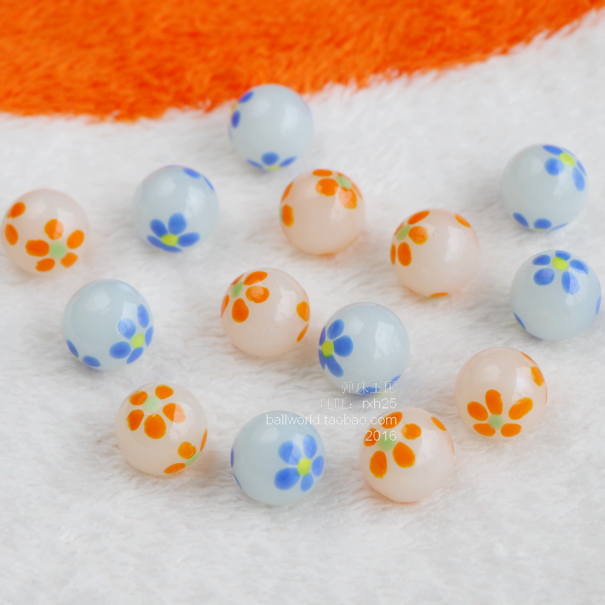 Jade material flower glass marble 16mm wonderful ball glass bead decoration slipper toy checkers vase decorative glass