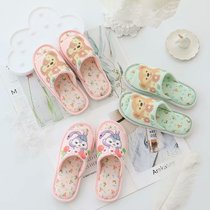 Cute Cartoon Flowers Rabbit Girl Heart Spring Autumn Open Toe Home Fish Mouth Slippers for Women