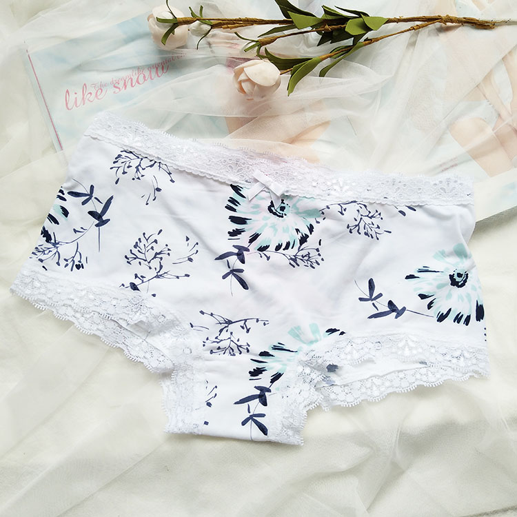 Châu Âu và Mỹ khí beo sọc không có dấu vết băng lụa ren mịn sữa lụa thời trang nhỏ boxer phụ nữ eo đồ lót quần xì lót