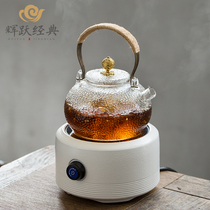 Huiyue classic glass bubble teapot heat-resistant filter flower tea kung fu set home explosion-proof household hammer water bottle