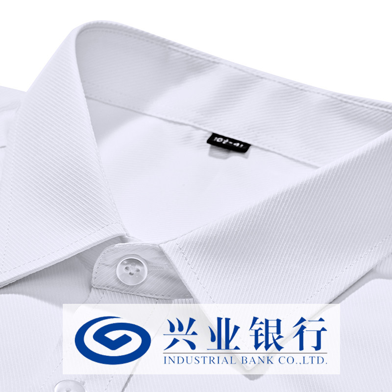 インダストリアルバンクの制服白シャツ、男女兼用長袖・半袖プロフェッショナルシャツ、ツイルライトブルーシャツ、作業服、夏物