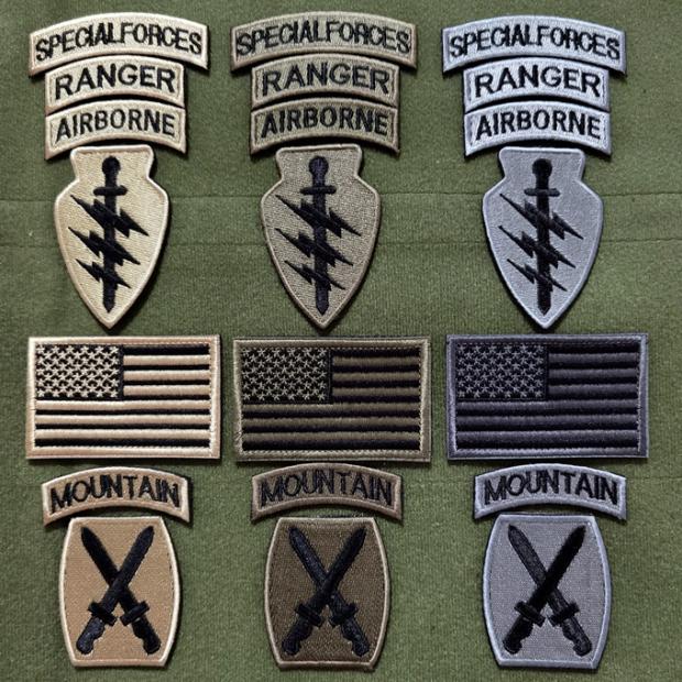 3D embroidered mountain short sword chest chapter lightning qualification chapter Airbore patch Rangers arm badge Airborne Division Badge