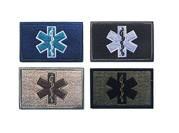Snake Medical Badge Square Magic Stick Embroidery Arm Badge International Rescue Arm Badge DIY Ambulance Full Embroidered Patches