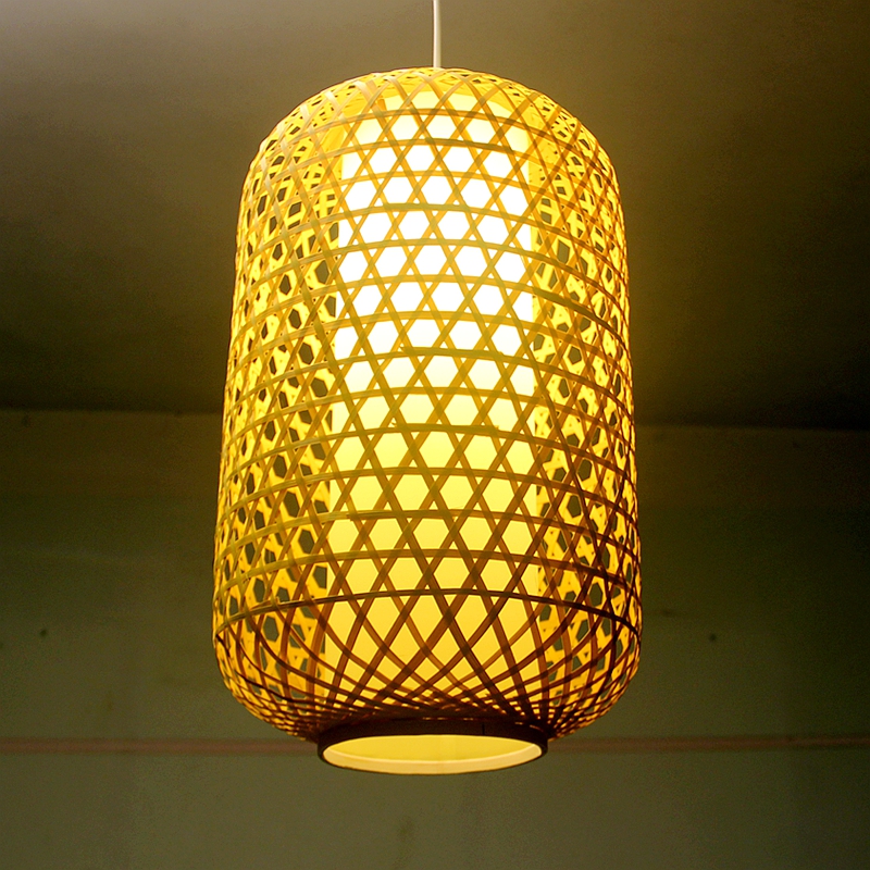 Chinese Style Comeback Garden Creative Bamboo made of lanterns Handmade by hand Zen Dining Hall Chandelia Hotel Festive personality lampshades