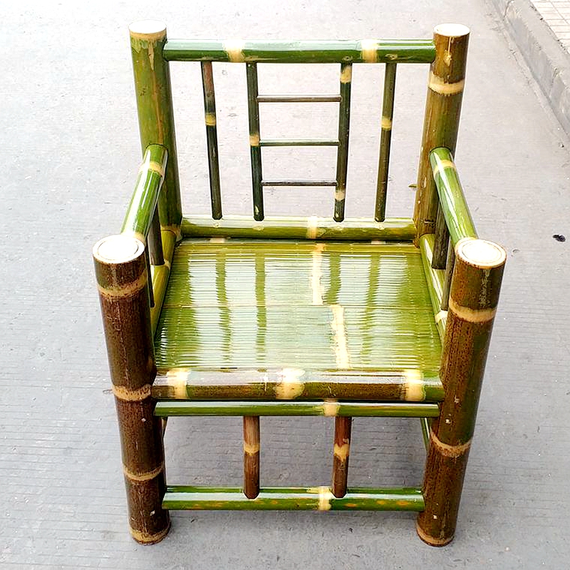Old-fashioned nostalgic single bamboo chair armrest general chair home banquet balcony outdoor courtyard bamboo leisure Taishi chair