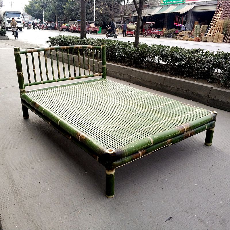 Handmade adult plate bamboo bed old household bedroom 1 5 double single 1 2 m folk countryside lunch off bed