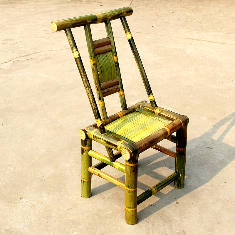 Old Fields Garden Bamboo Furniture single Nan Bamboo chair Leisure Bench Adults Home Light Lavish Dining Chair Dining Room Leaning Back Chairs