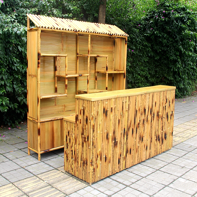 Tian Yuan Retro Folk Quality Design Bamboo Bar Counter Collection Silver Counter Hotel Dining Room Hotel Display Bogu Shelf