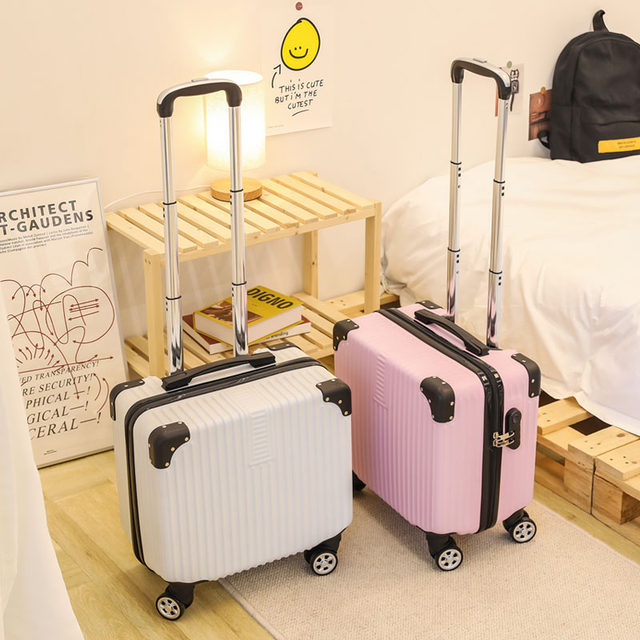 Retro small suitcase women's trolley case men's Korean style suitcase universal wheel password box 18-inch boarding suitcase mini