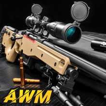 2023 New store with 18 colors, Jethawk AWM third-generation sniper shell soft bullet gun simulation, adult nylon metal veteran player toy, chicken eating model