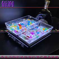 LED Charging Bar Nightfield KTV Glowing Open Table Luxury Fruit Dried Fruit Tray Rack Snack Dish Base Rack